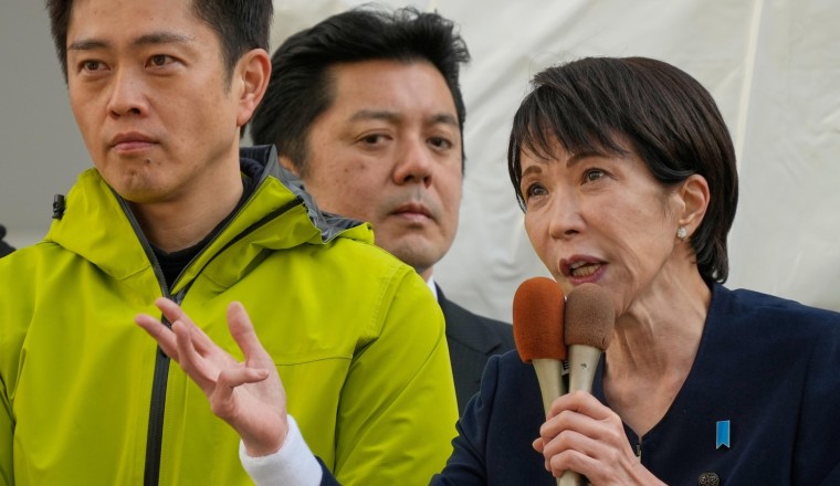 Japan's first female prime minister counts on popularity to help party win election