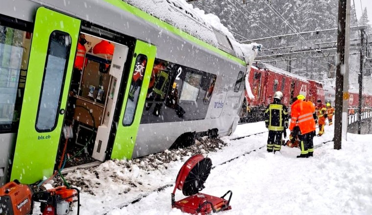 Swiss train crash latest: Several people injured after avalanche causes train to derail in Alps