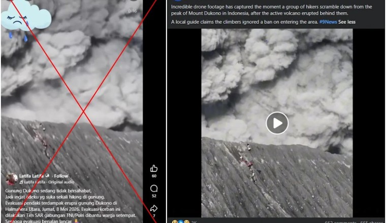 Old footage of volcanic activity falsely shared as 2026 Mount Dukono eruption