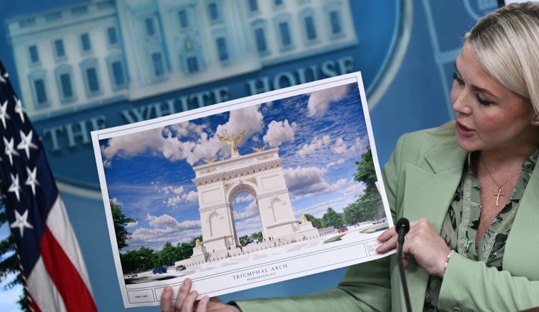 FAA evaluates risks to flights near one of the country’s busiest airports from Trump’s giant ‘triumphal arch’, report claims