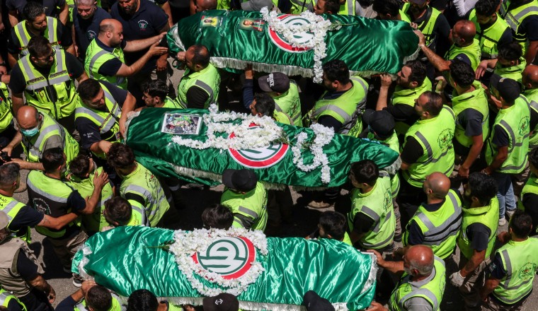 Funerals for medics killed in Israeli air strikes in southern Lebanon