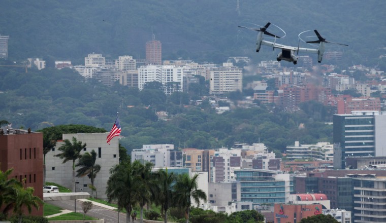 Marines conduct rapid response exercise at U.S. Embassy in Venezuela's capital