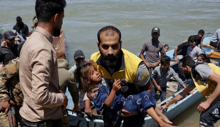 Rescues in eastern Syria after the Euphrates River bursts its banks